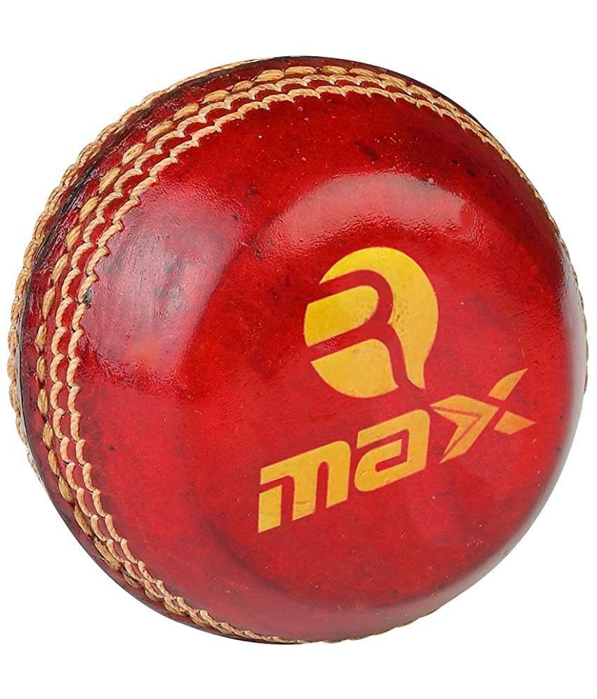 Rmax - Red Leather Cricket Ball ( Pack of 1 )